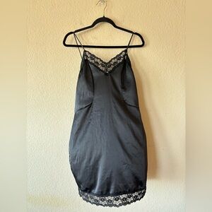 Lady Lynne Vintage black slip dress Lace‎ spaghetti strap feminine black L